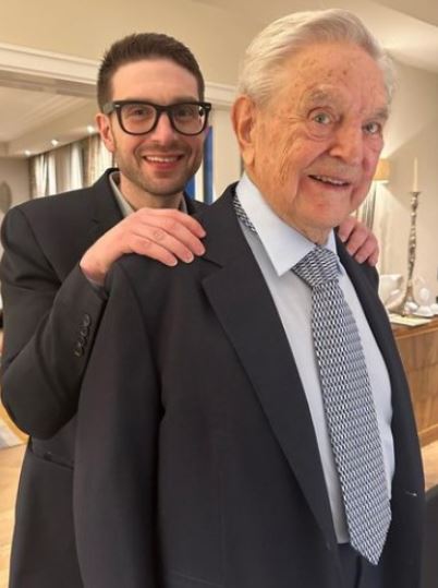 Annaliese Witschak ex-husband George Soros with his son Alexander Soros who is now the chairman of OSF